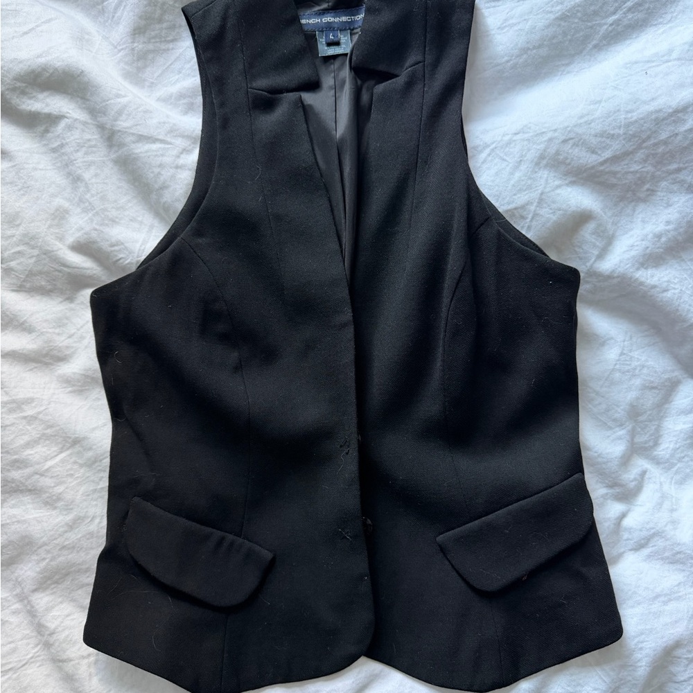 French Connection Black Sleeveless Vest